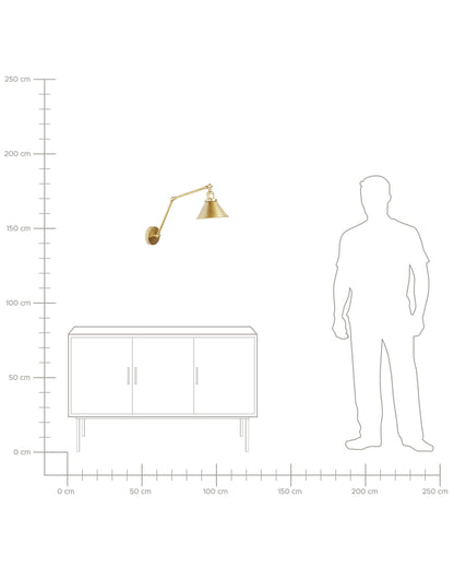  Set Of 2 Wall Lamps NARVA Adjustable Metal Gold