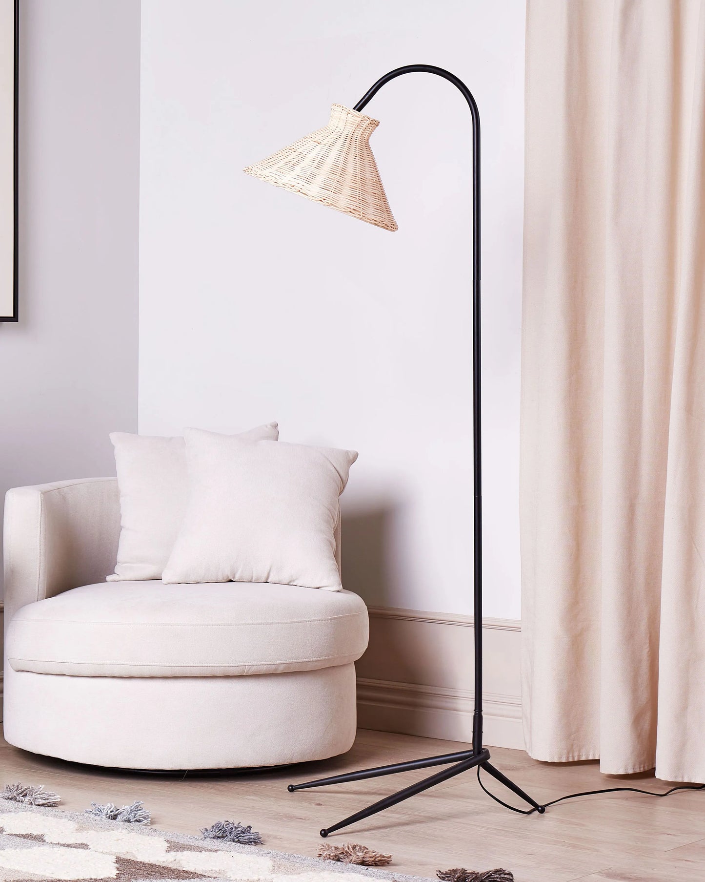  Floor Lamp KERIAN Rattan Natural
