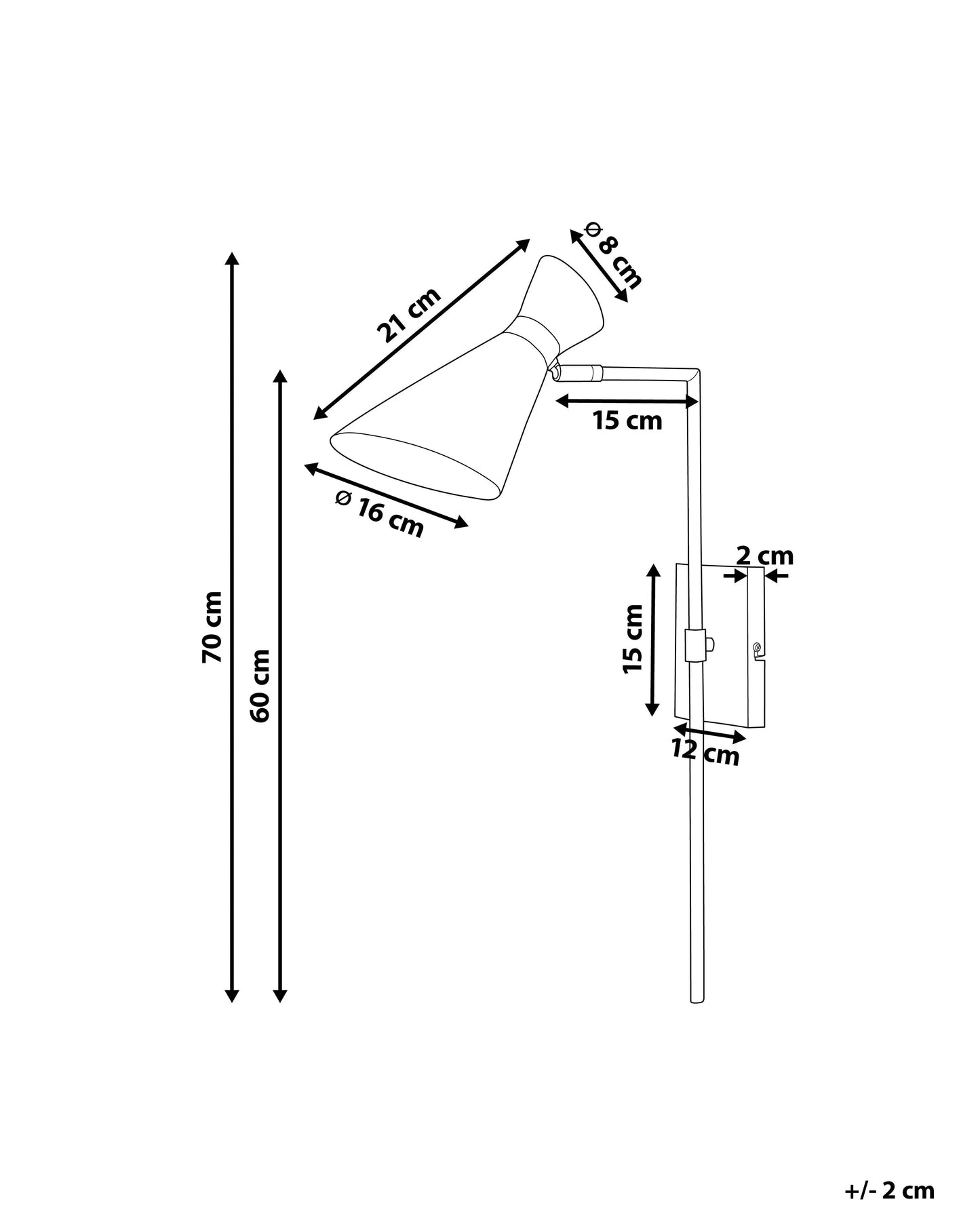  Wall Lamp MELAWI Adjustable Metal White