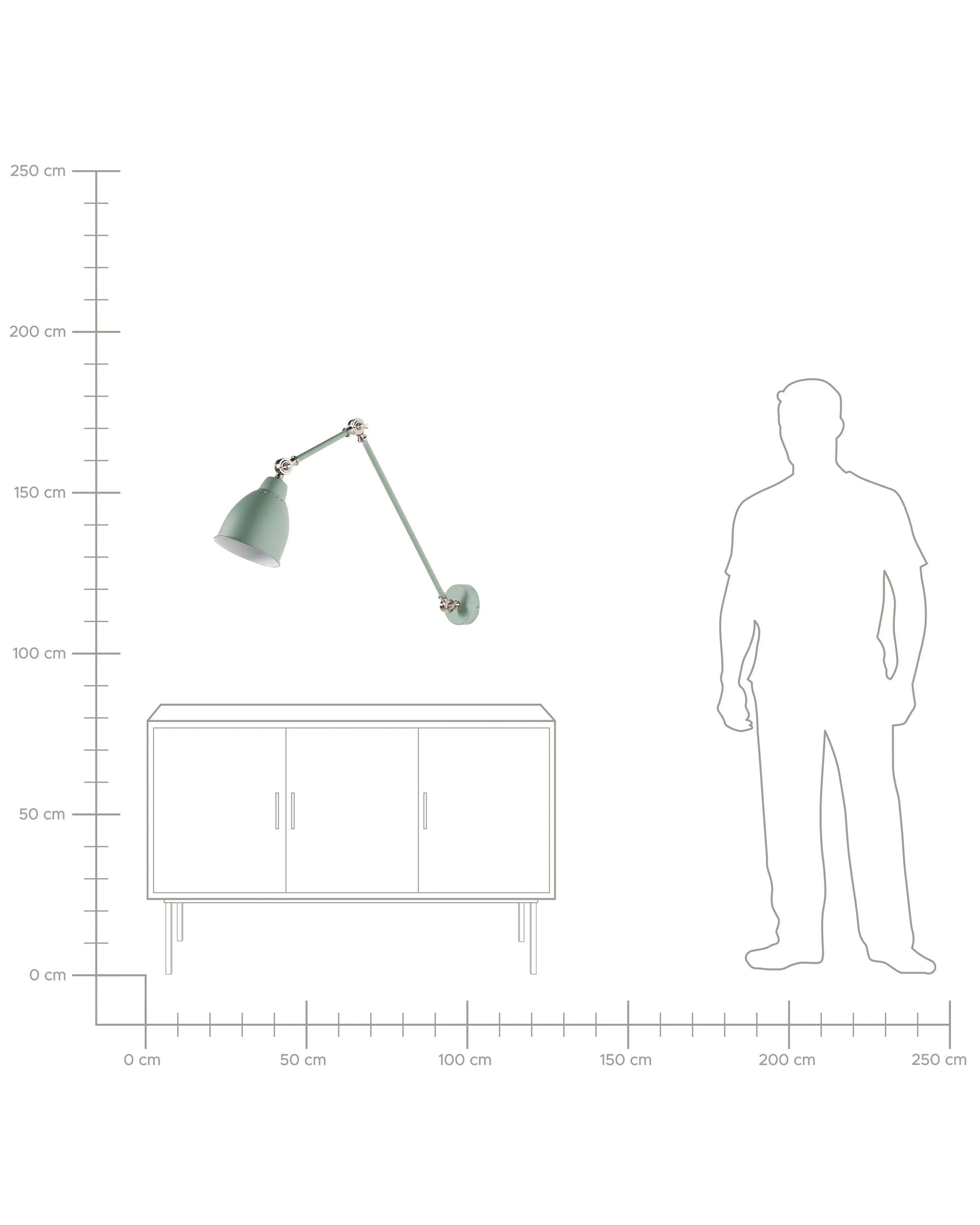  Wall Lamp MISSISSIPPI Adjustable Metal Light Green