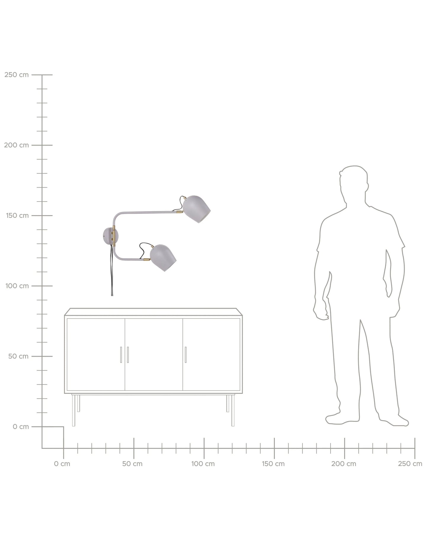 Wall Lamp ESTRELLA Adjustable Metal Light Grey