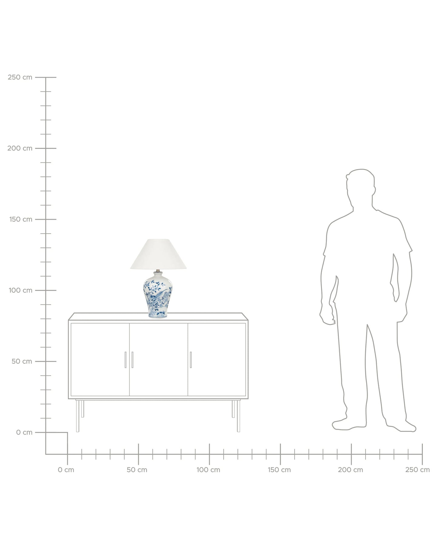  Table Lamp MAGROS Porcelain White/ Blue