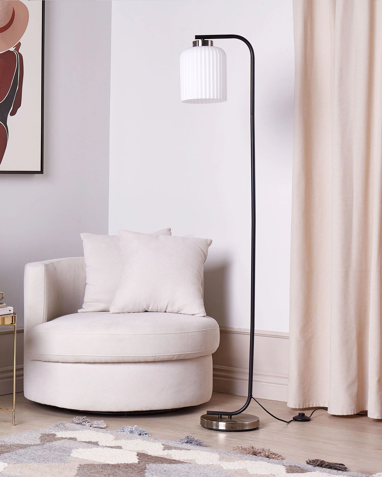  Floor Lamp CAUDELO Metal Black/ White