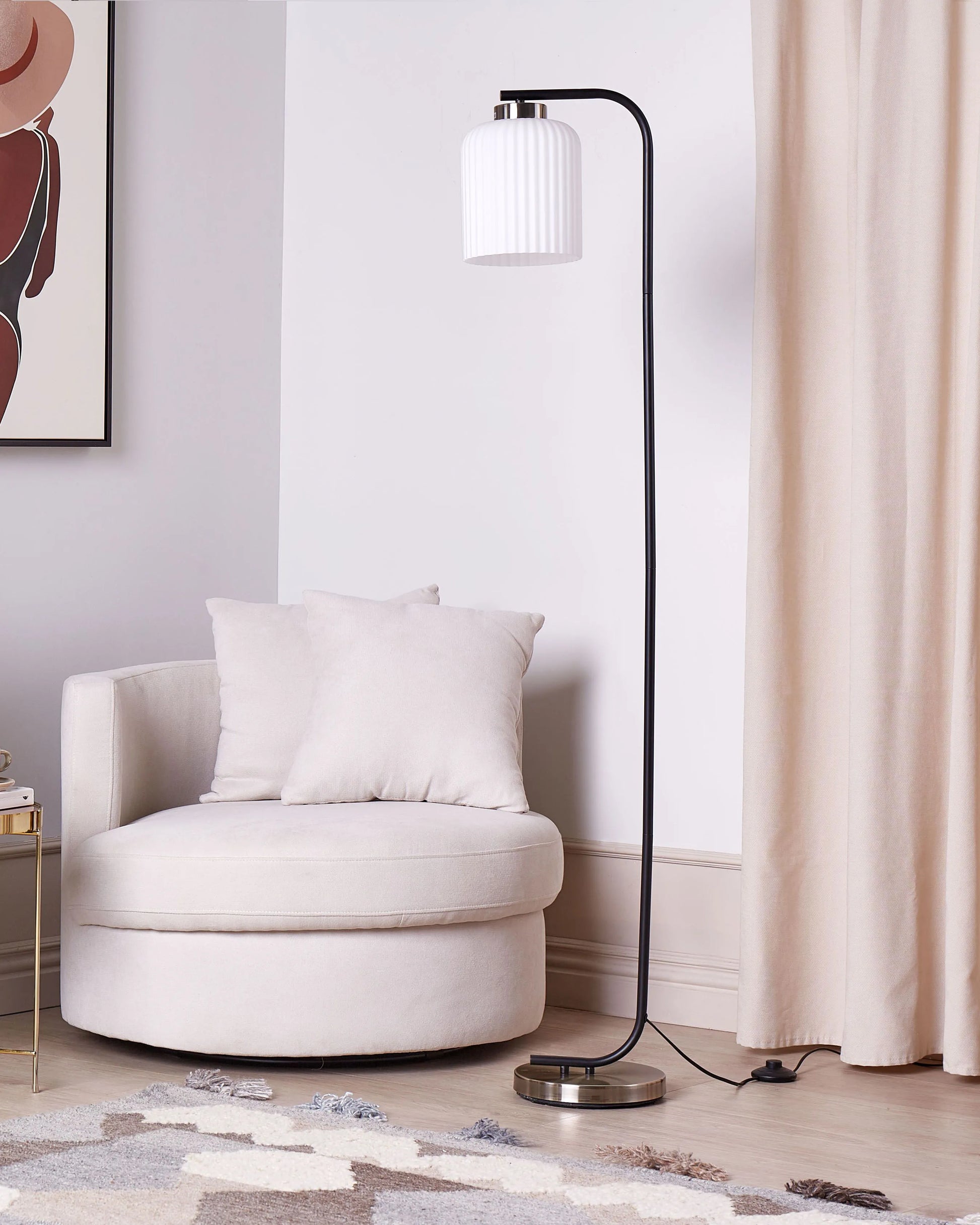  Floor Lamp CAUDELO Metal Black/ White