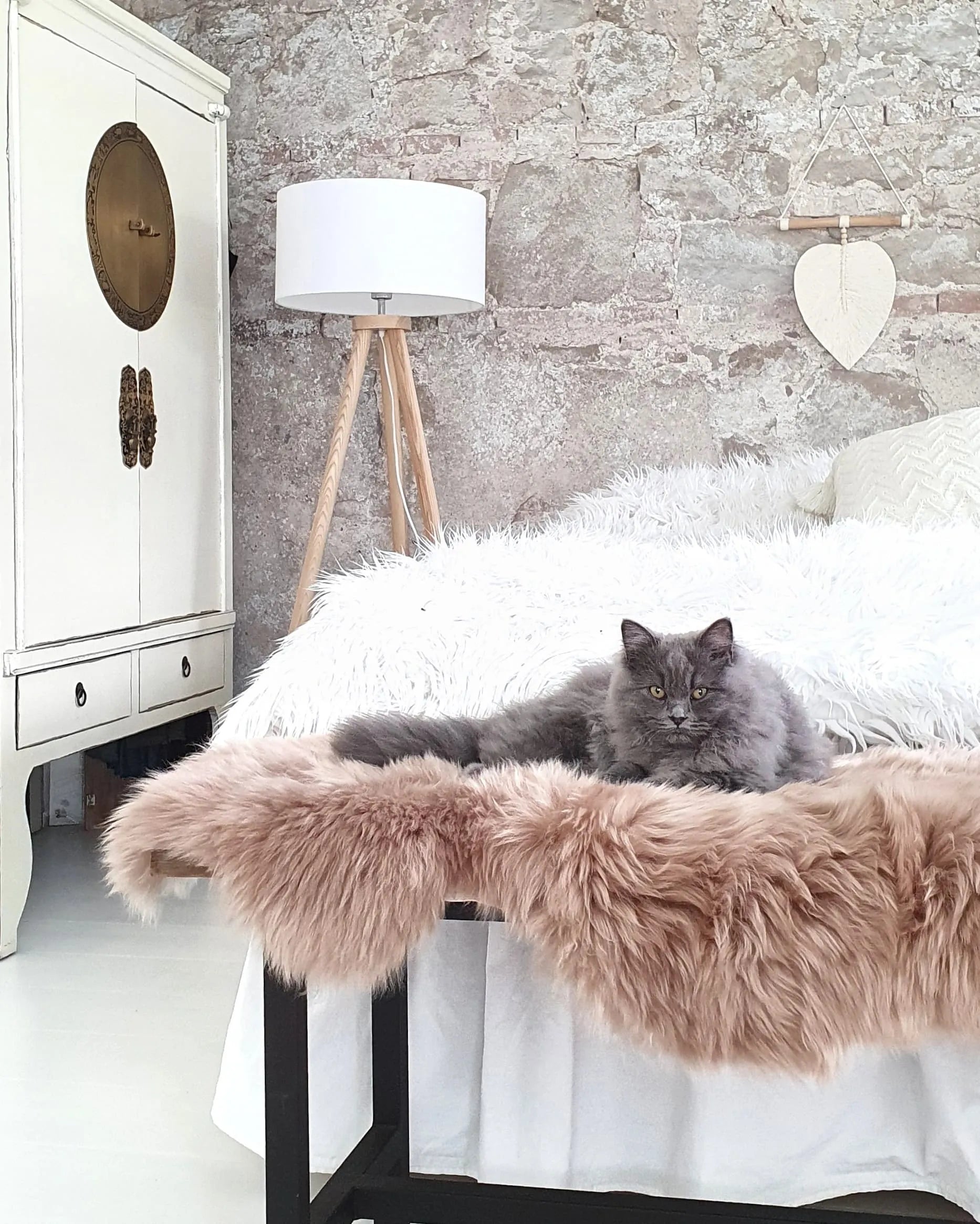  Floor Lamp NITRA Oak Wood White