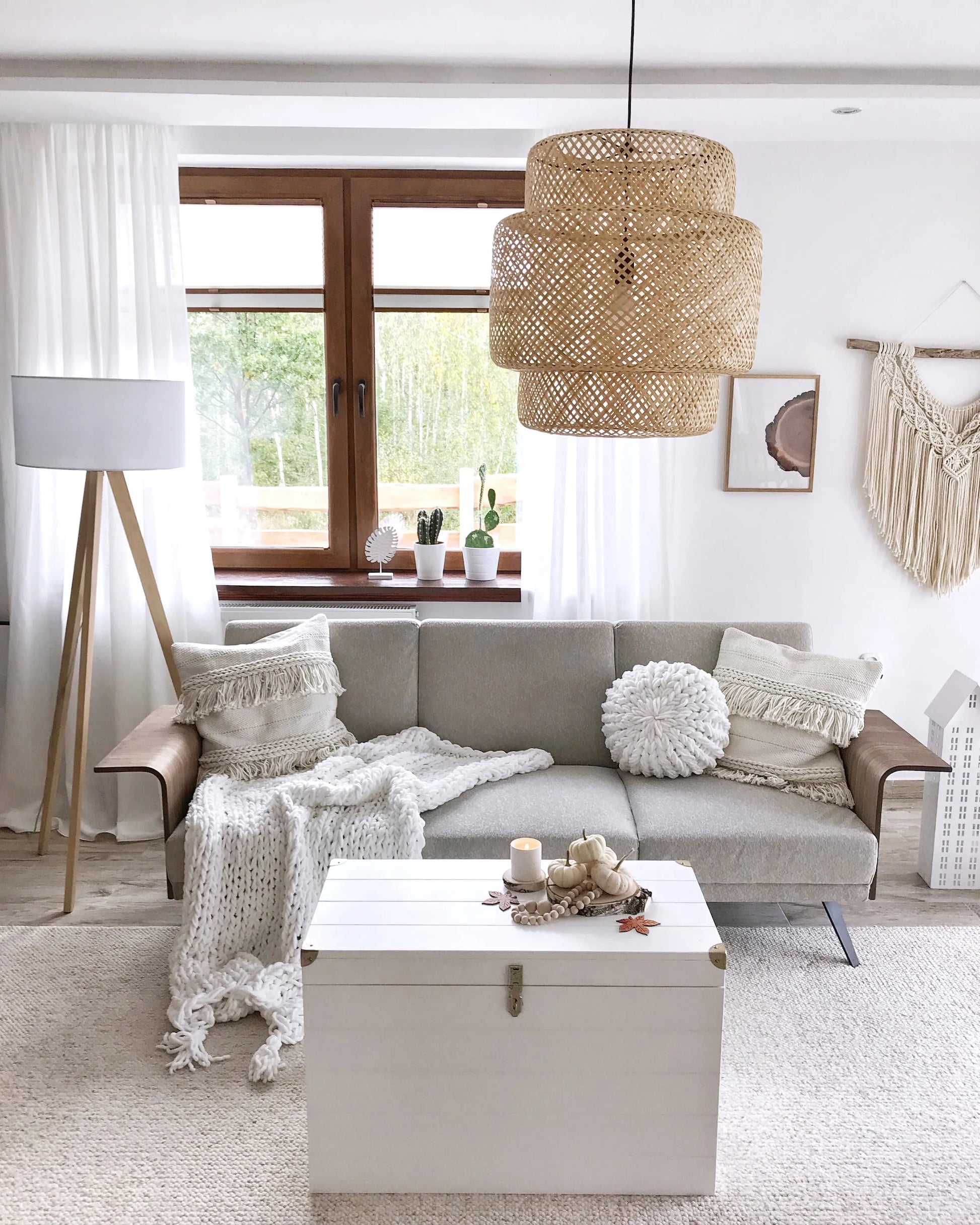  Floor Lamp NITRA Oak Wood White