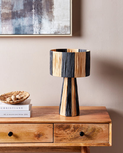  Table Lamp WELMEL Wicker Brown/ Black