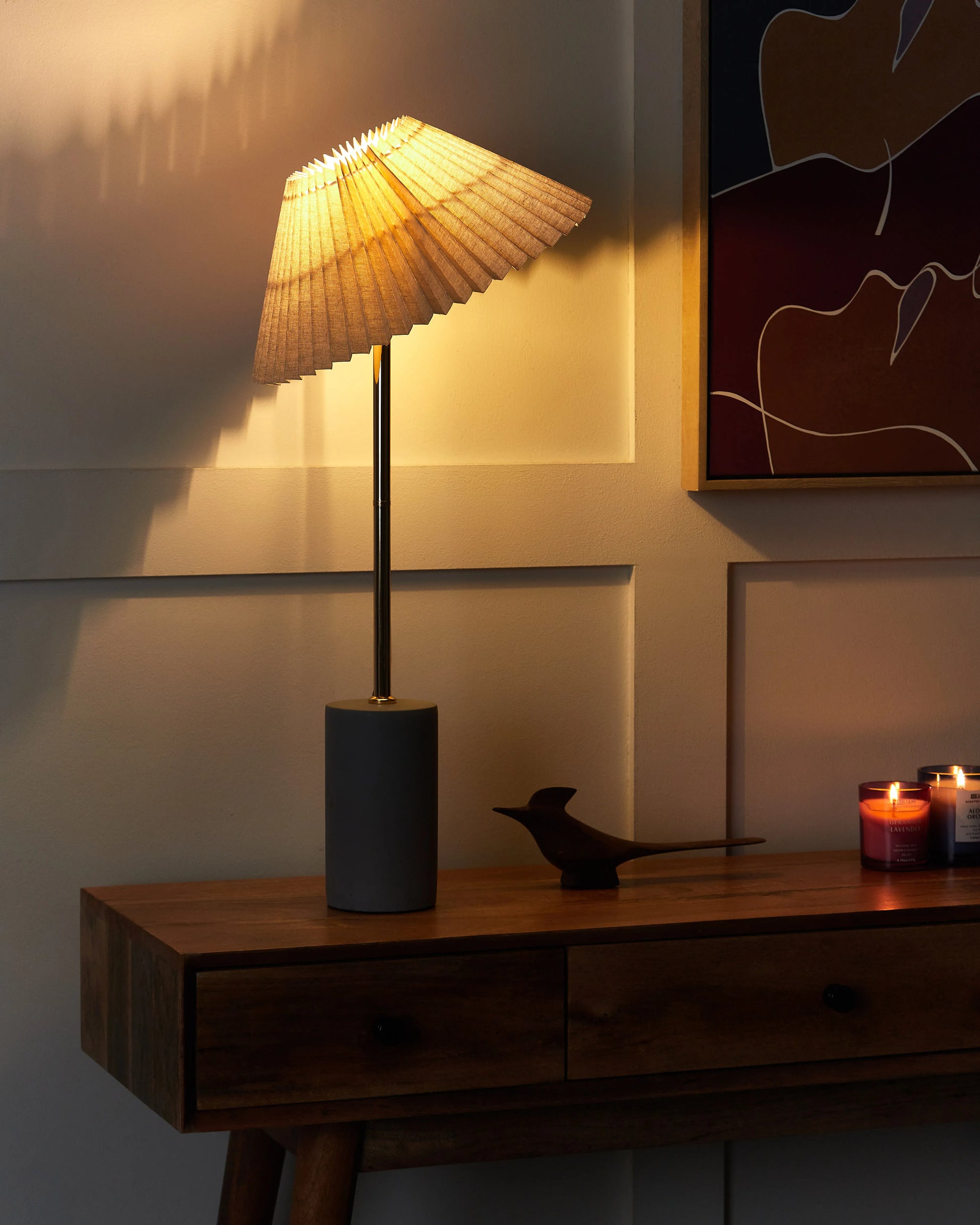  Table Lamp BALUARTE Faux Linen Beige