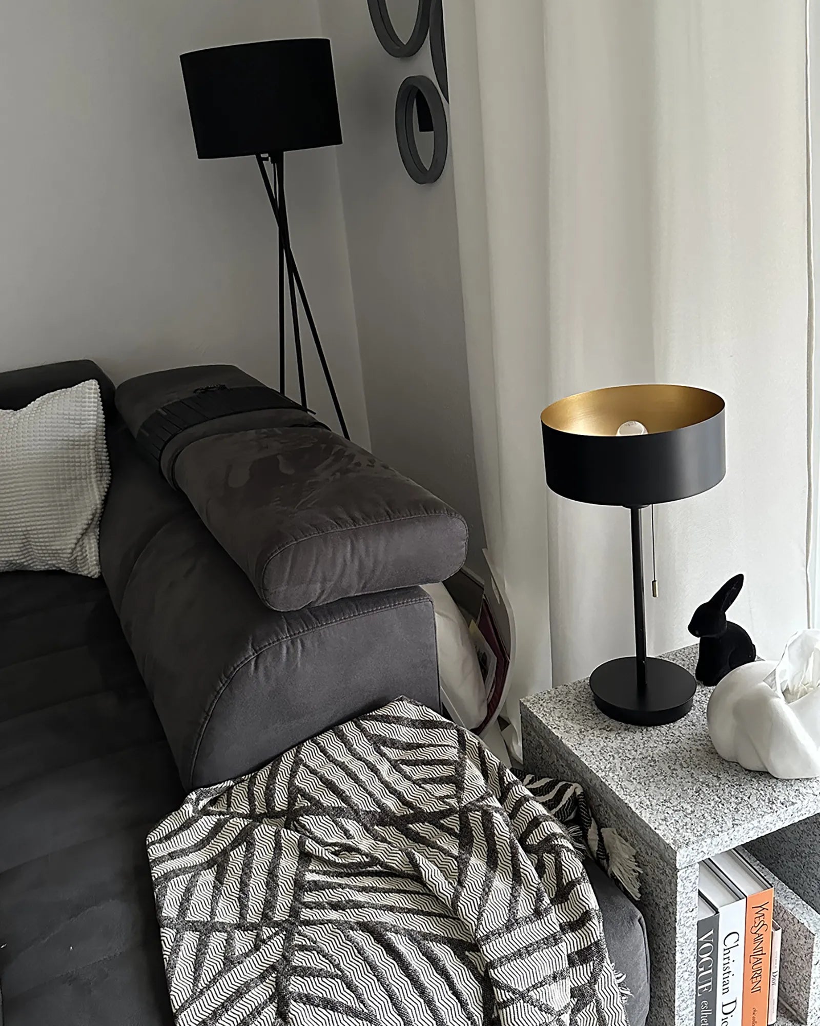  Table Lamp ARIPO With USB Port Metal Black
