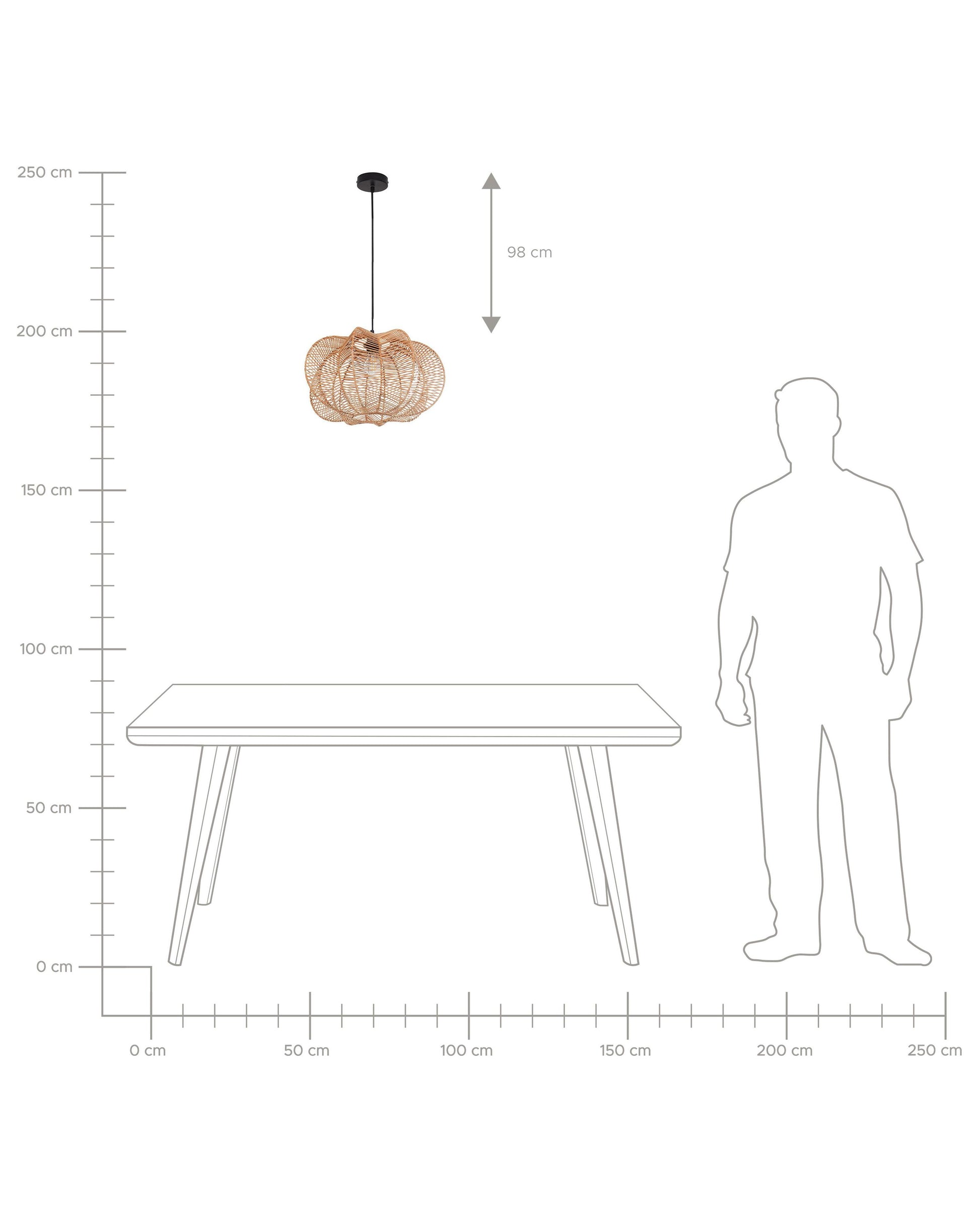  Pendant Lamp KIBI Rattan Natural