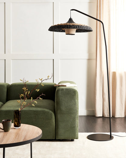  Floor Lamp KALOMO Paper Rope Black