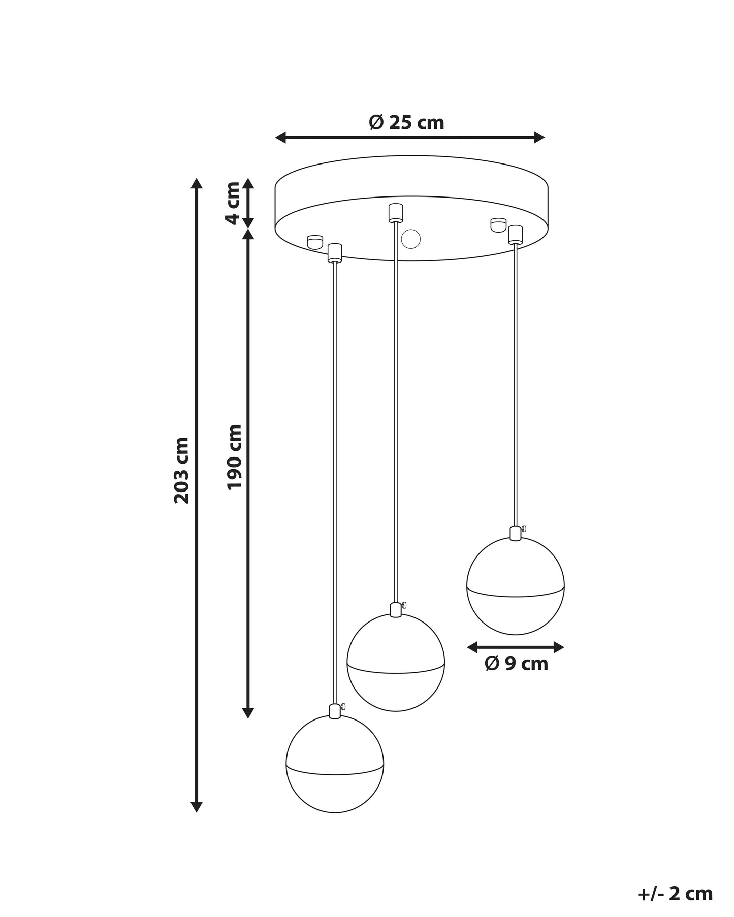  LED Pendant Lamp ANKOBRA Metal Black