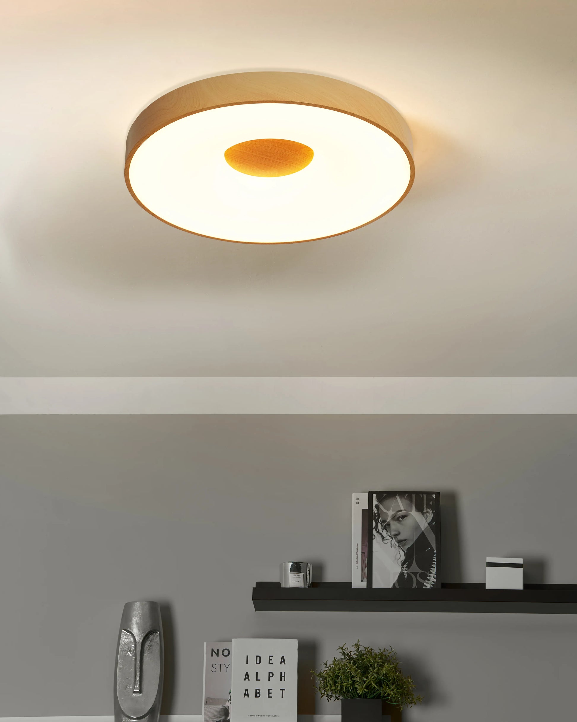  LED Ceiling Lamp BRAGOTO With Dimmer Metal Light Brown