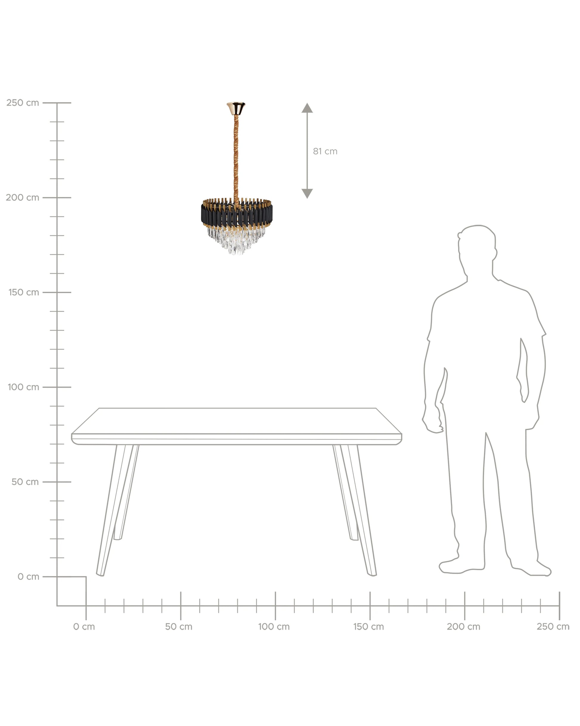  Chandelier ABELLAS Metal Gold