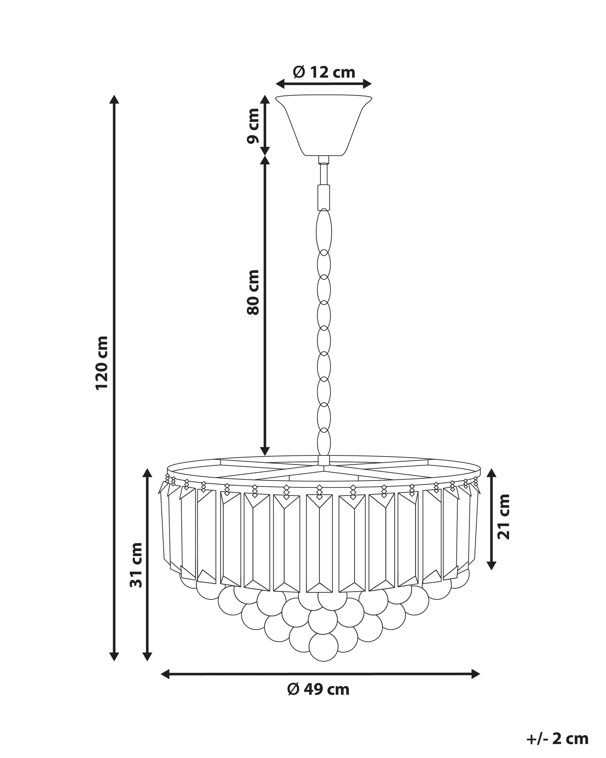  Chandelier ACHEIRO L Crystal Gold