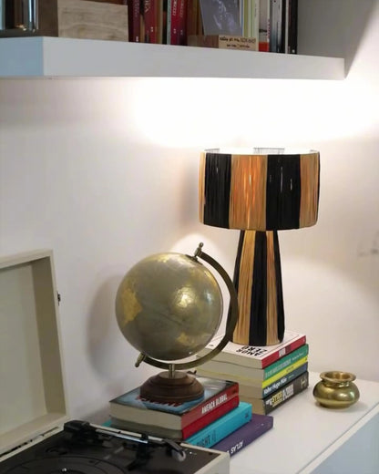  Table Lamp WELMEL Wicker Brown/ Black