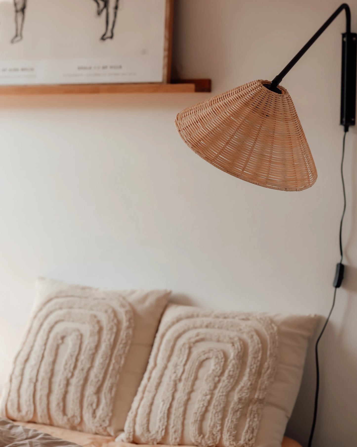  Wall Lamp PALENA Adjustable Rattan Natural