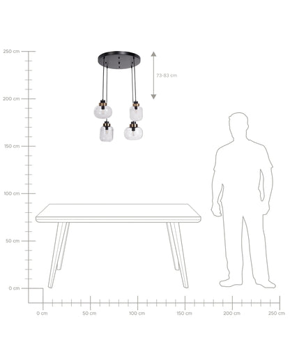  Pendant Lamp ZAYANDE Glass Light Grey