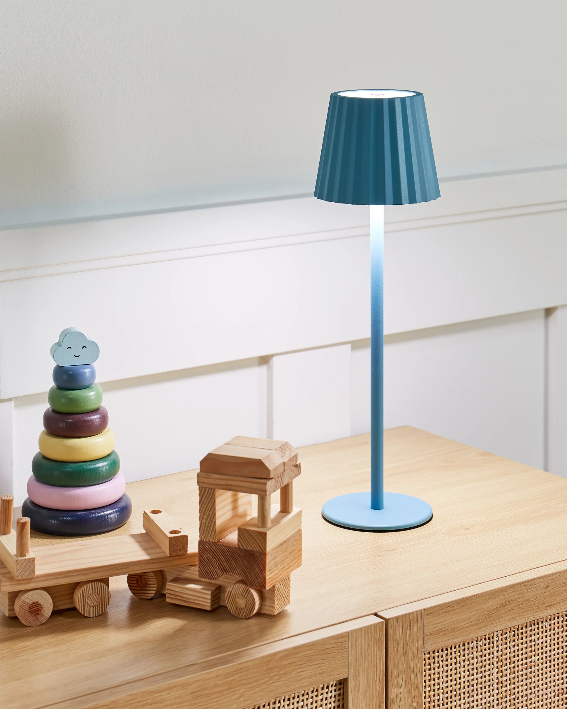  Table Lamp POMBEIRO Metal Light Blue