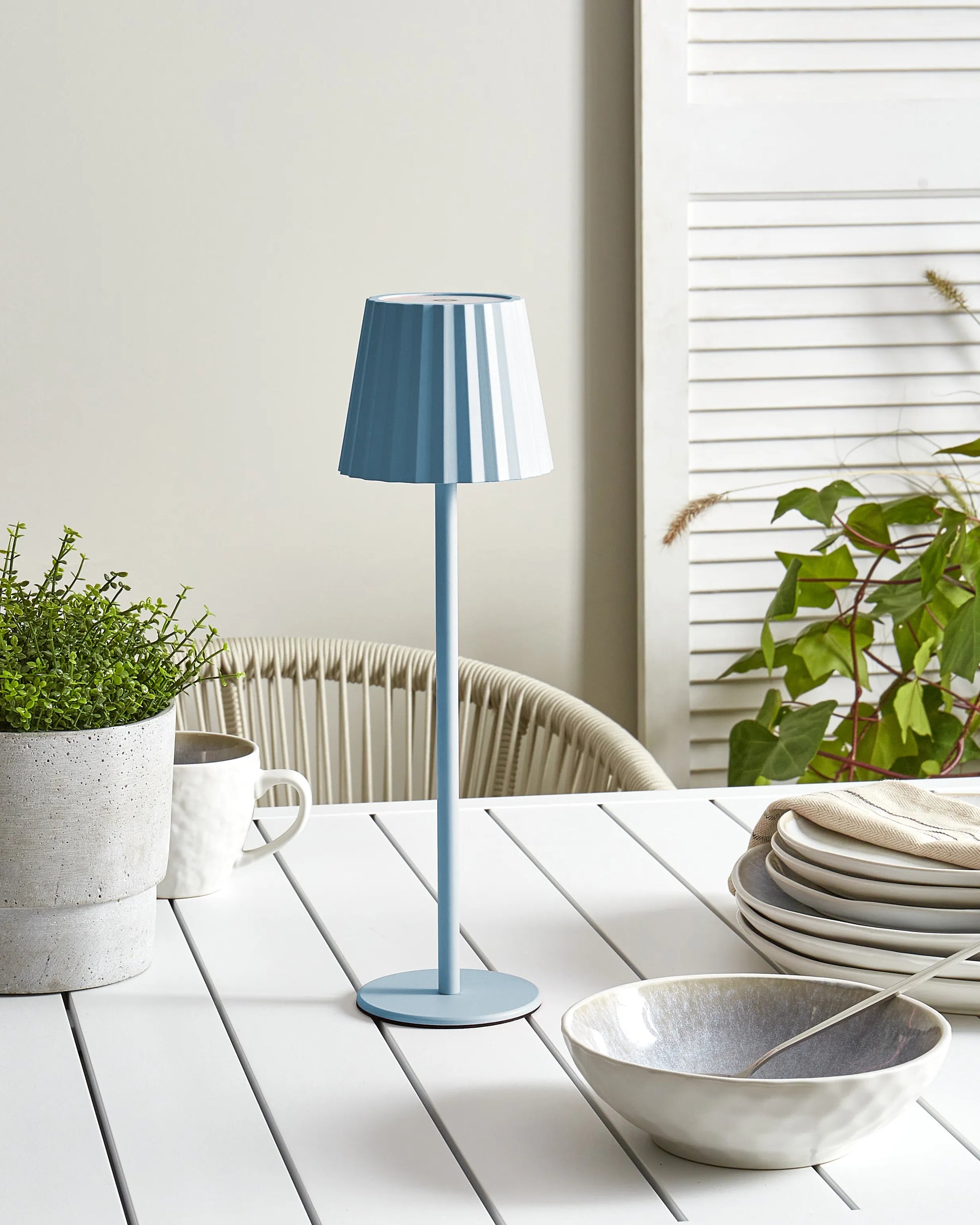  Table Lamp POMBEIRO Metal Light Blue
