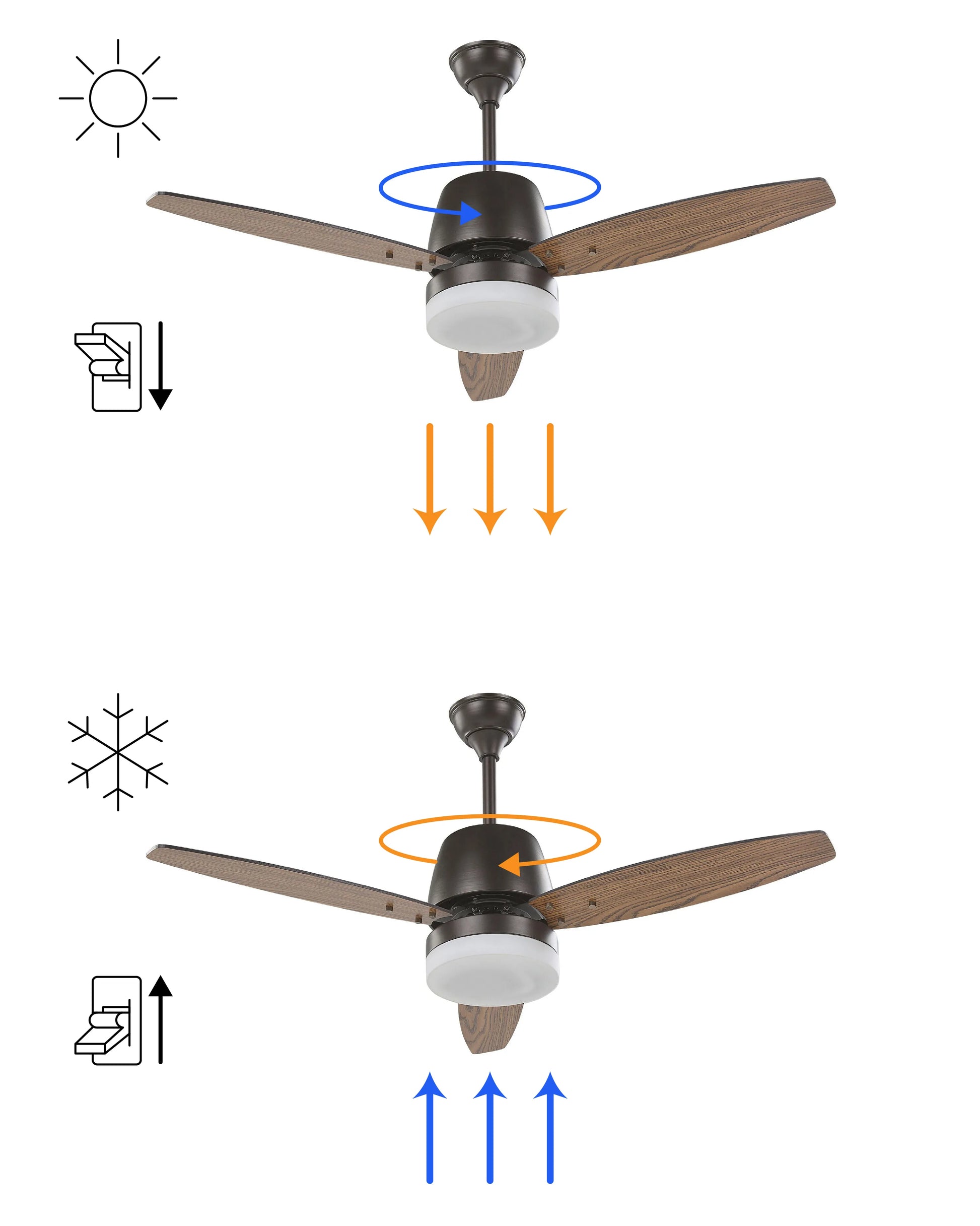  Ceiling Fan With Light MLAVA With Remote LED Brown