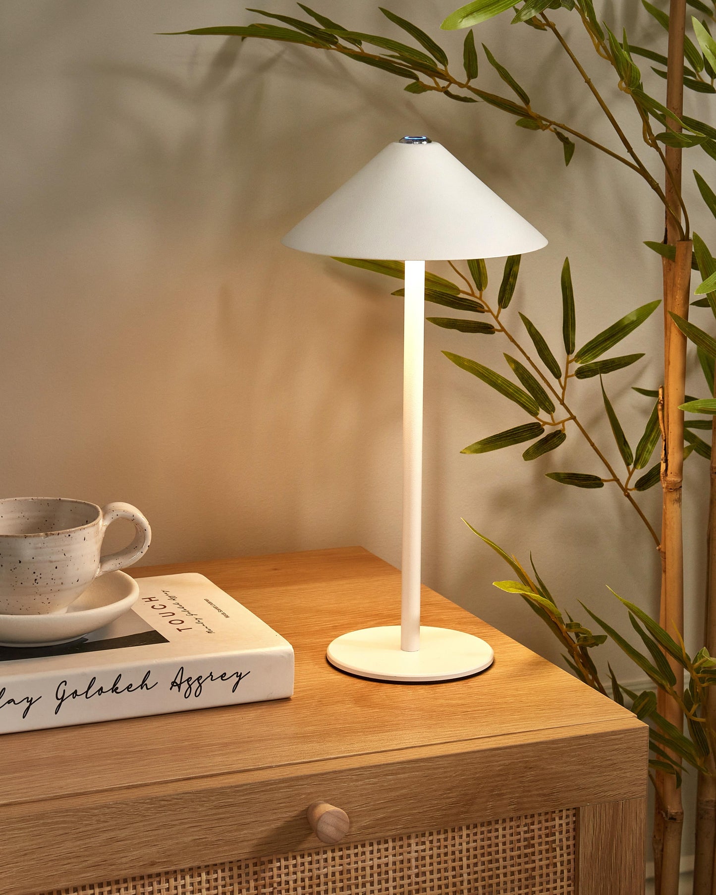  Wireless LED Table Lamp FRANCOLI With Dimmer Metal White
