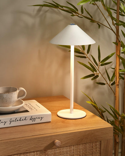  Wireless LED Table Lamp FRANCOLI With Dimmer Metal White