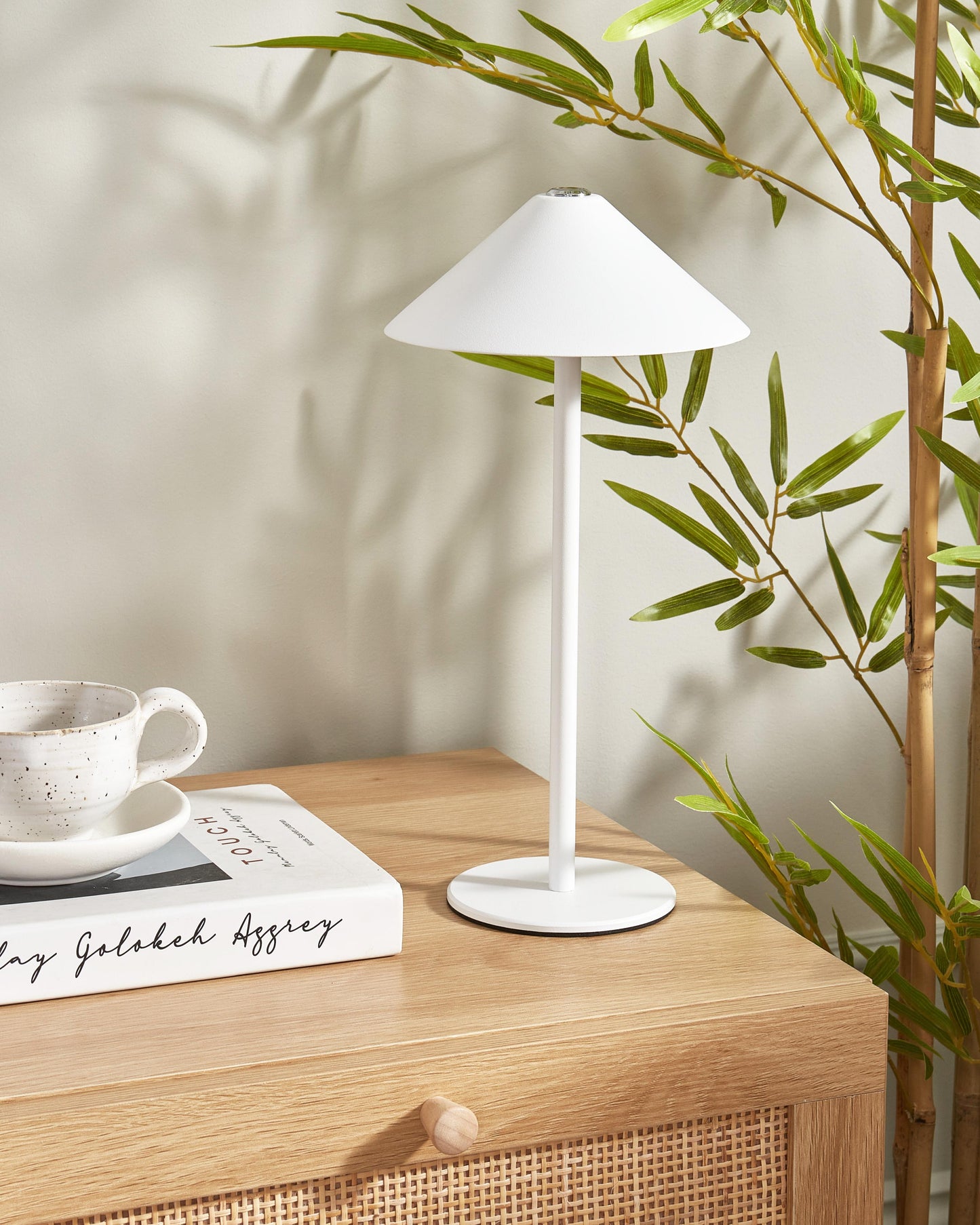  Wireless LED Table Lamp FRANCOLI With Dimmer Metal White