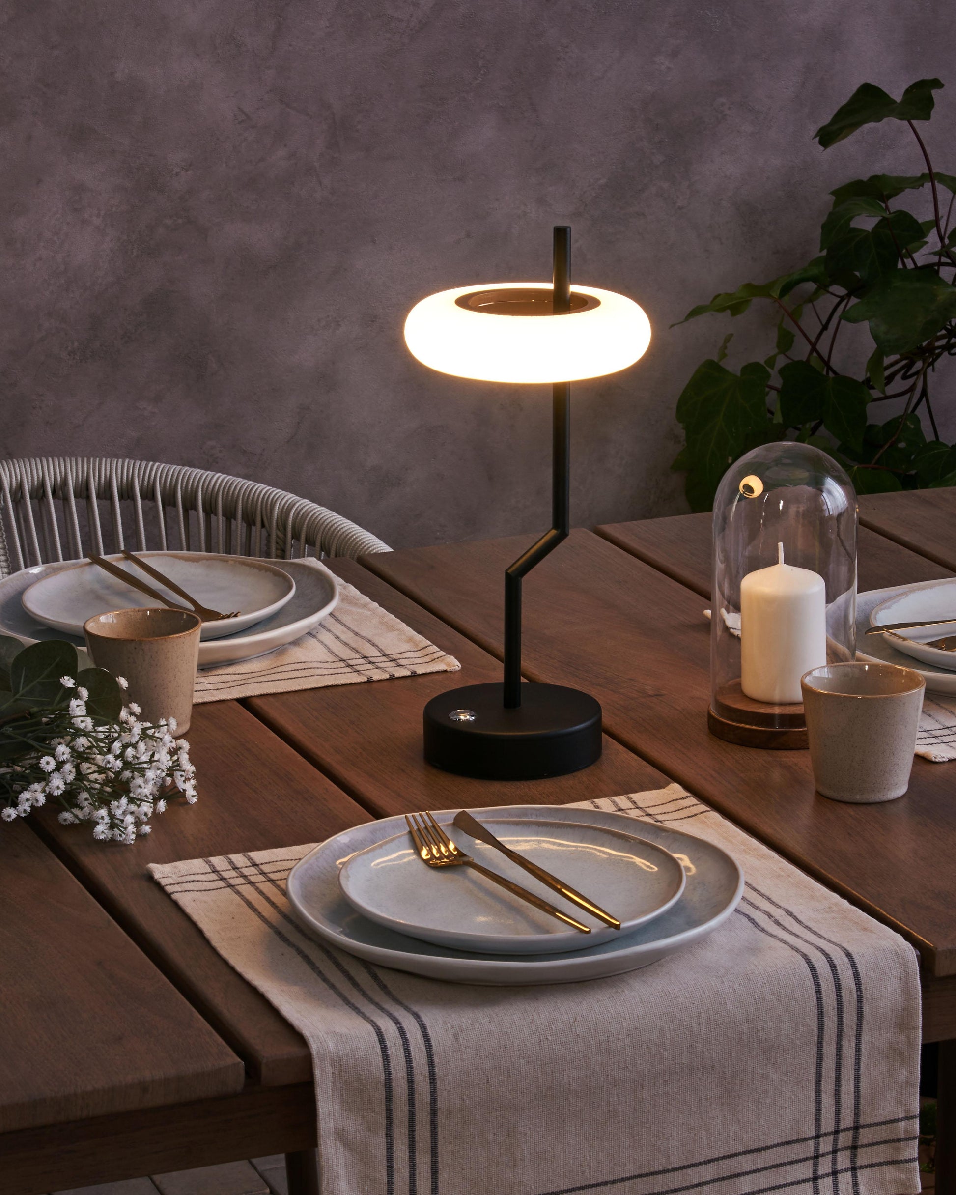  Wireless LED Table Lamp ALVIELA With Dimmer Metal Black