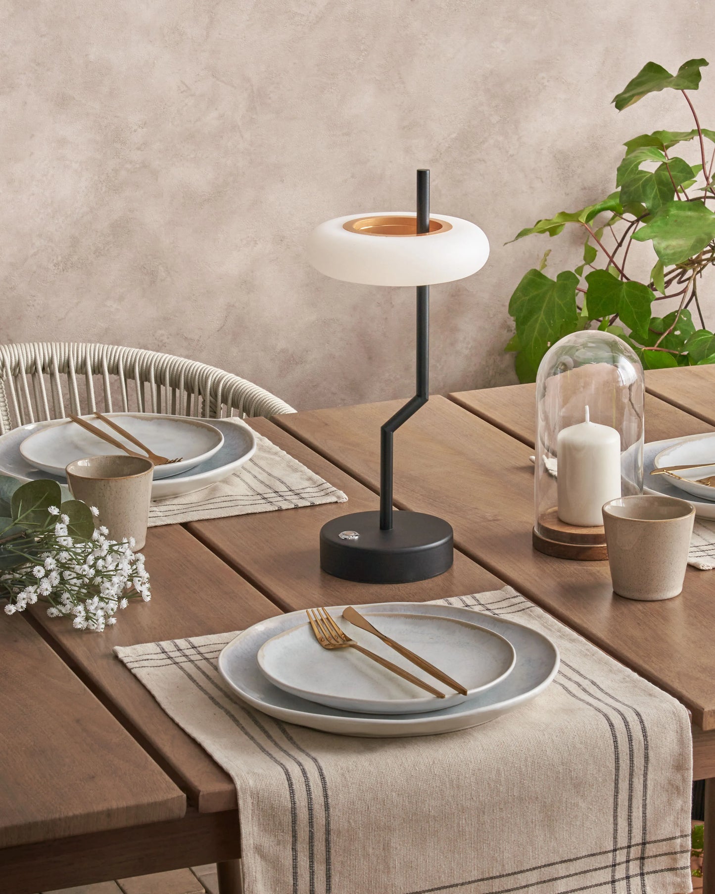  Wireless LED Table Lamp ALVIELA With Dimmer Metal Black