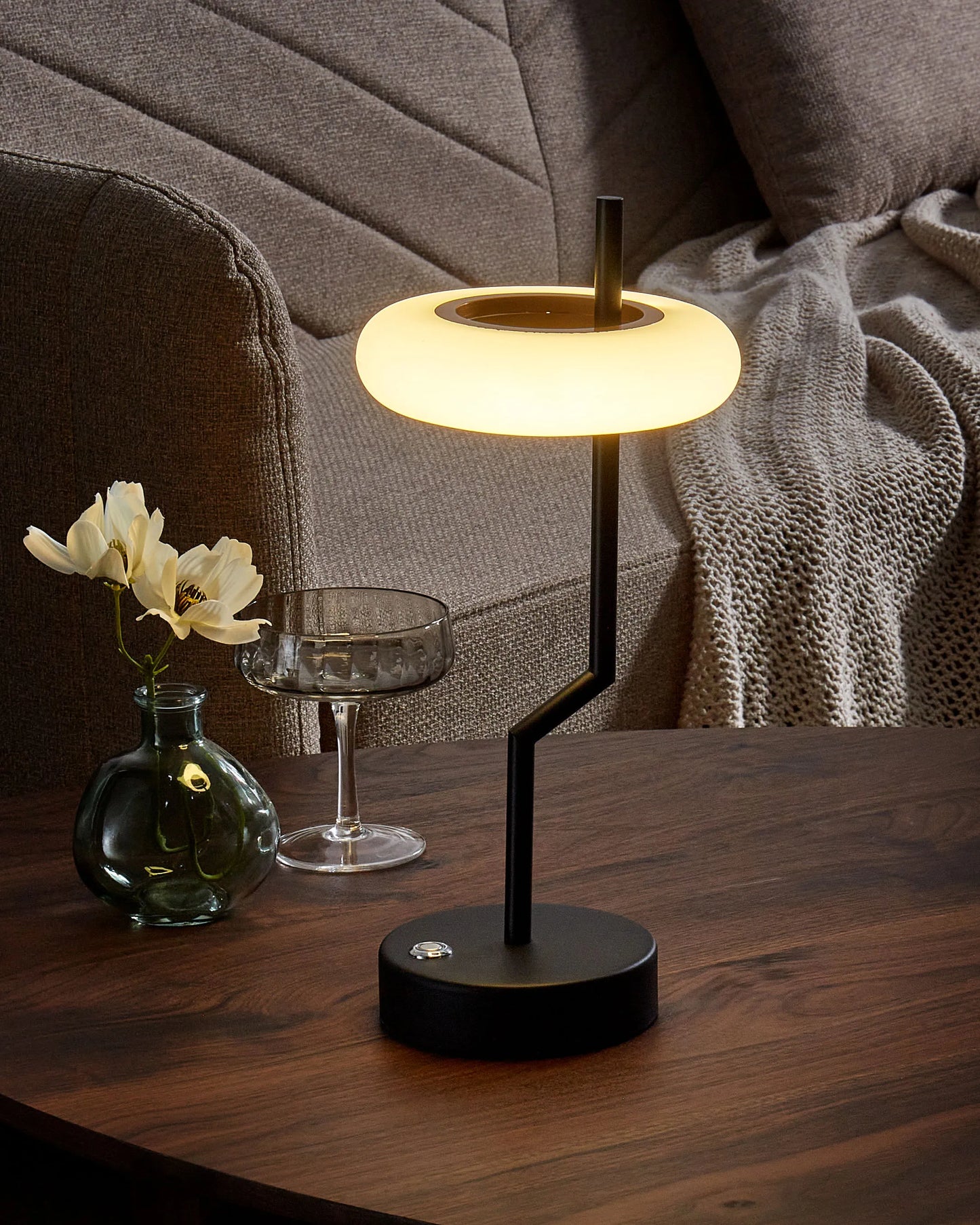  Wireless LED Table Lamp ALVIELA With Dimmer Metal Black