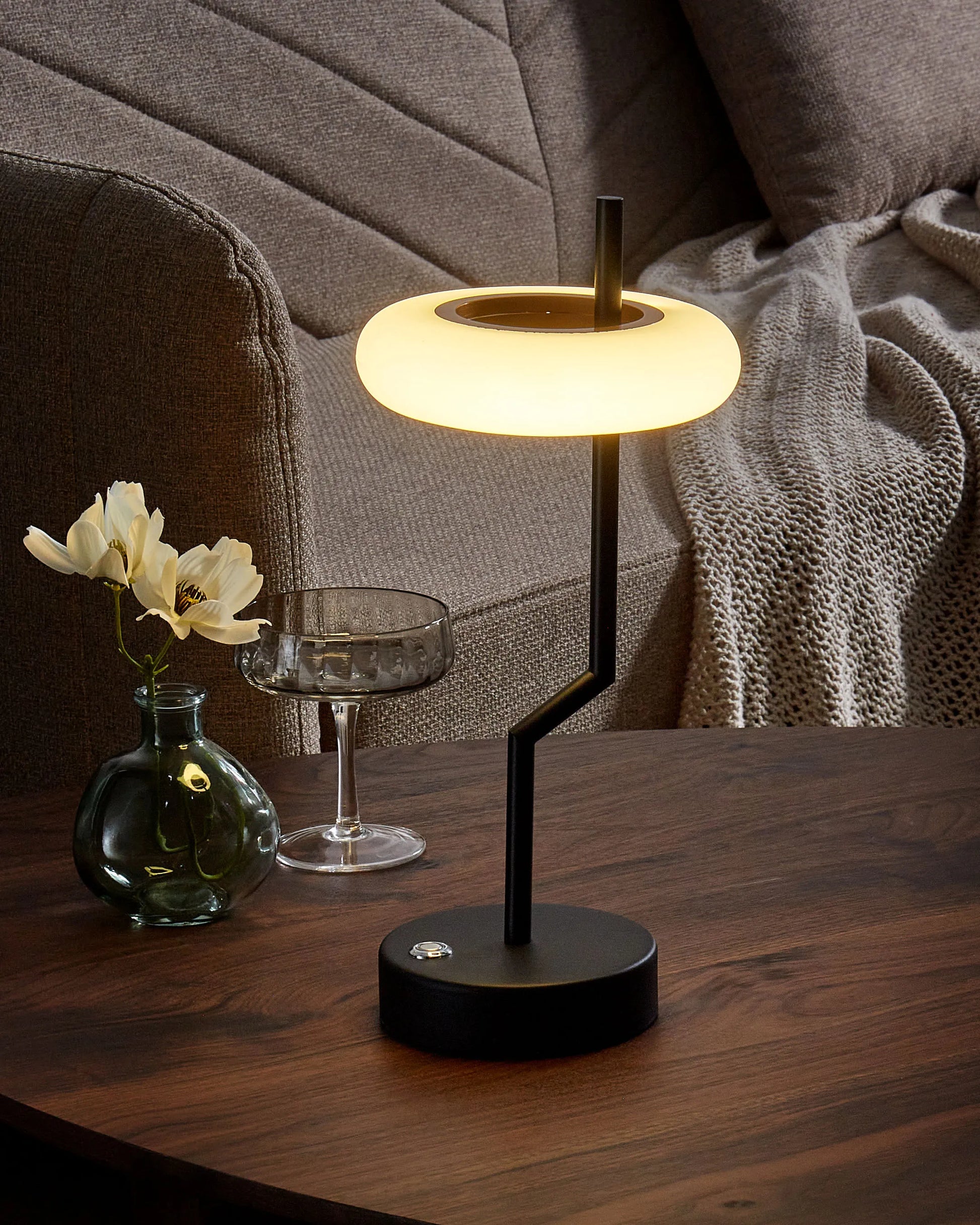  Wireless LED Table Lamp ALVIELA With Dimmer Metal Black