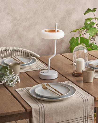  Wireless LED Table Lamp ALVIELA With Dimmer Metal White