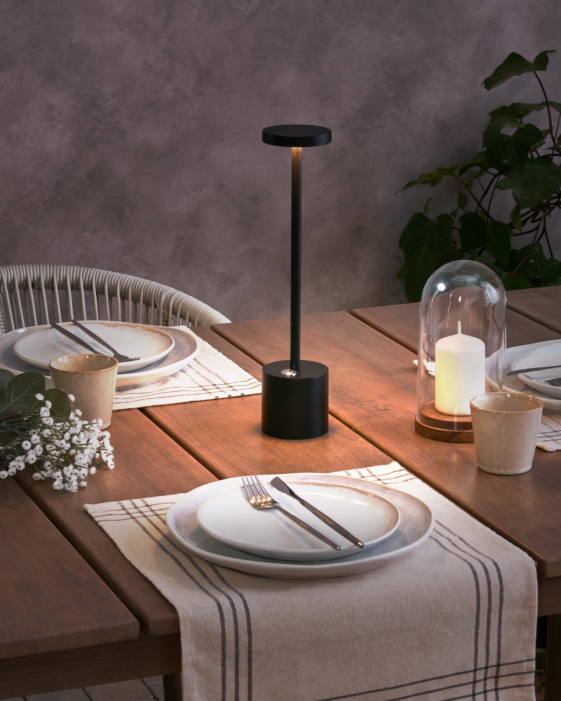  Wireless LED Table Lamp LIZANDRO With Dimmer Metal Black