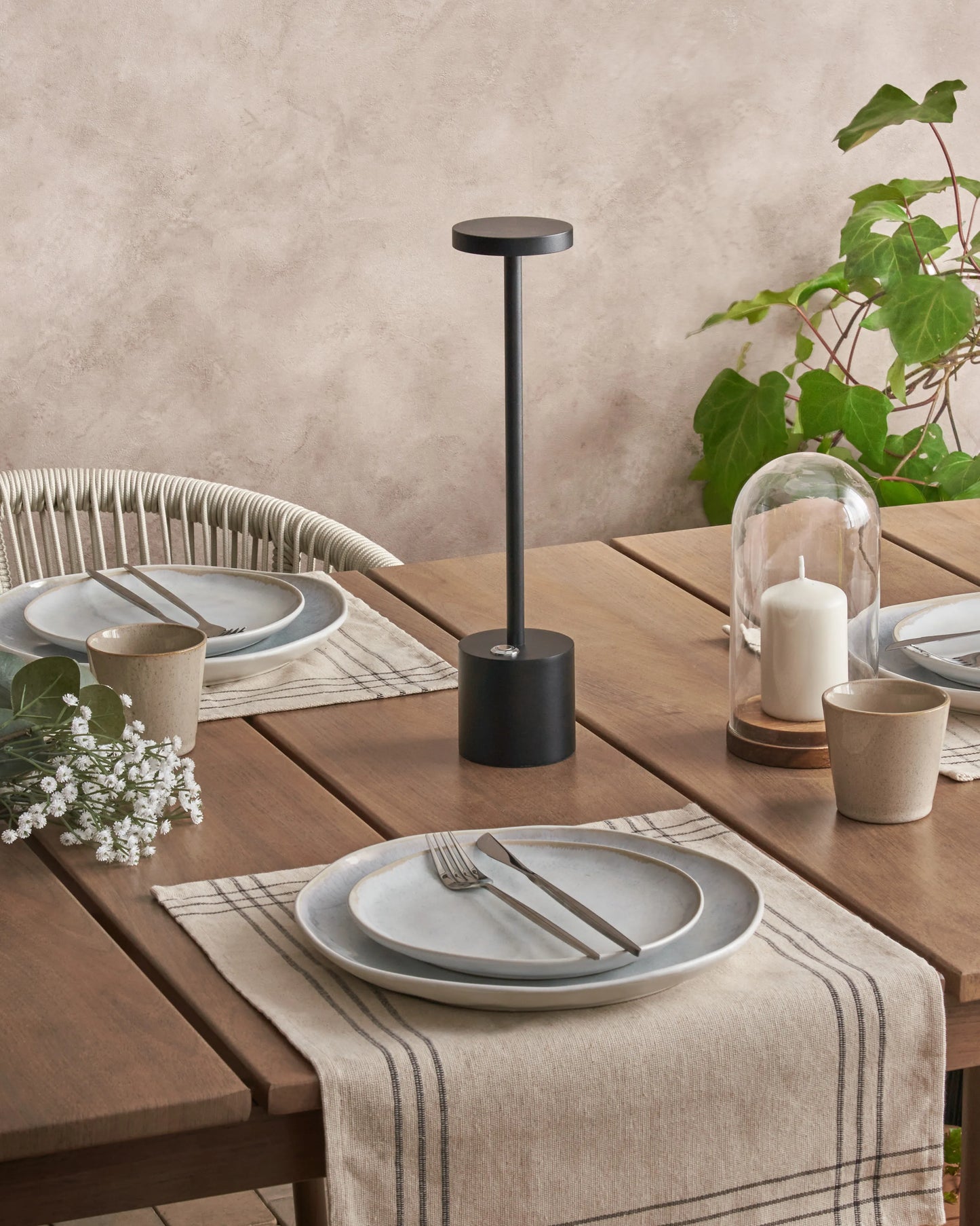  Wireless LED Table Lamp LIZANDRO With Dimmer Metal Black