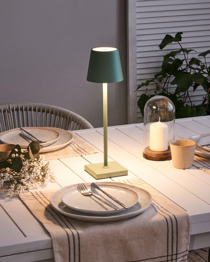  Wireless LED Table Lamp BACEIRO With Dimmer Metal Green