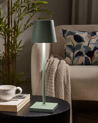 Wireless LED Table Lamp BACEIRO With Dimmer Metal Green