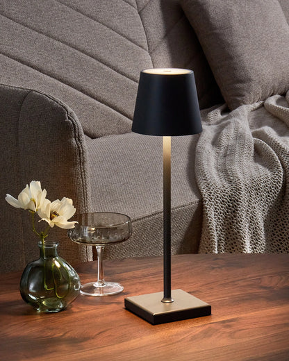  Wireless LED Table Lamp BACEIRO With Dimmer Metal Dark Grey