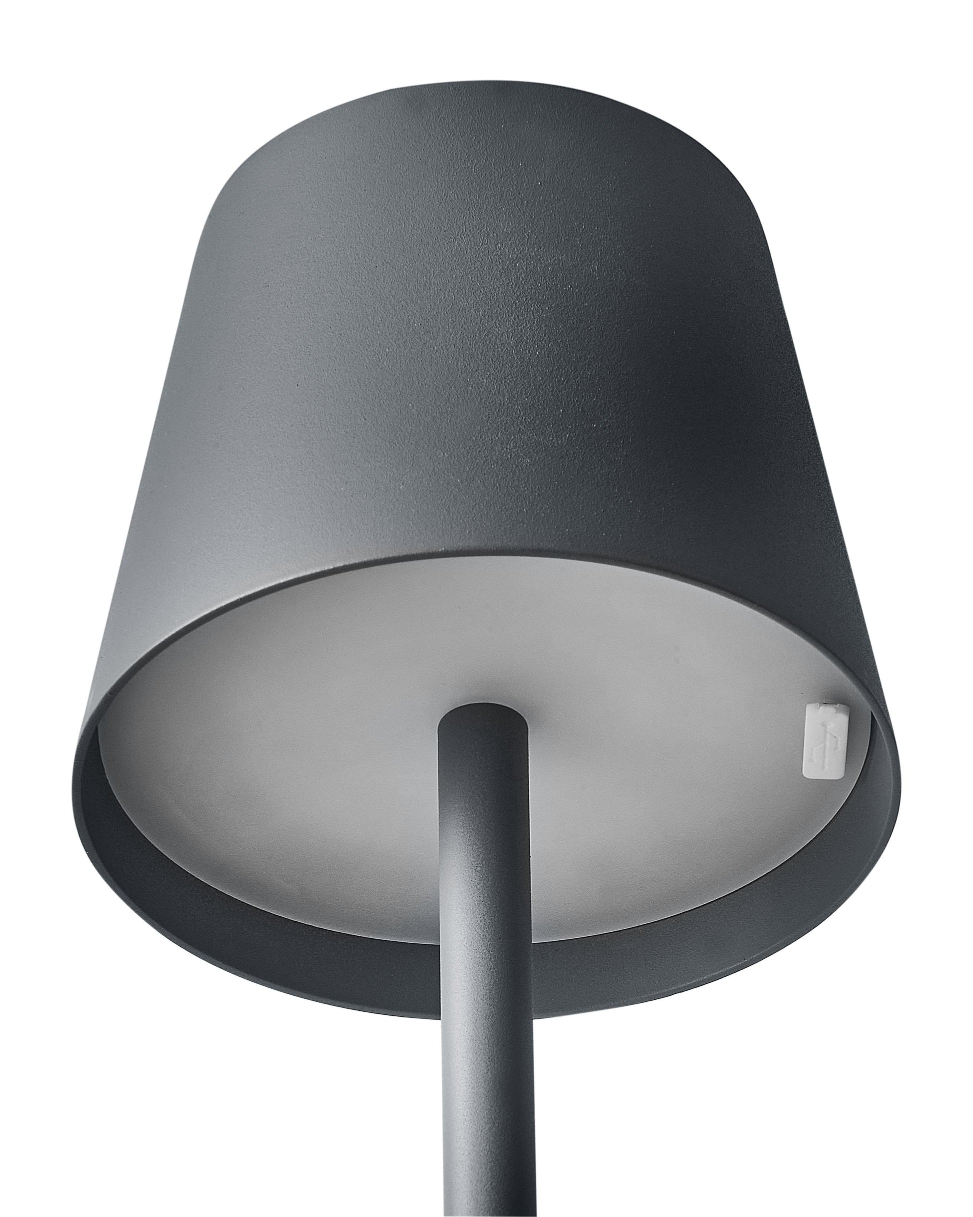  Wireless LED Table Lamp BACEIRO With Dimmer Metal Dark Grey