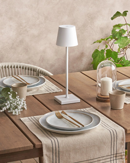  Wireless LED Table Lamp BACEIRO With Dimmer Metal White