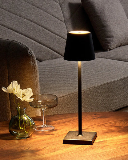  Wireless LED Table Lamp BACEIRO With Dimmer Metal Black
