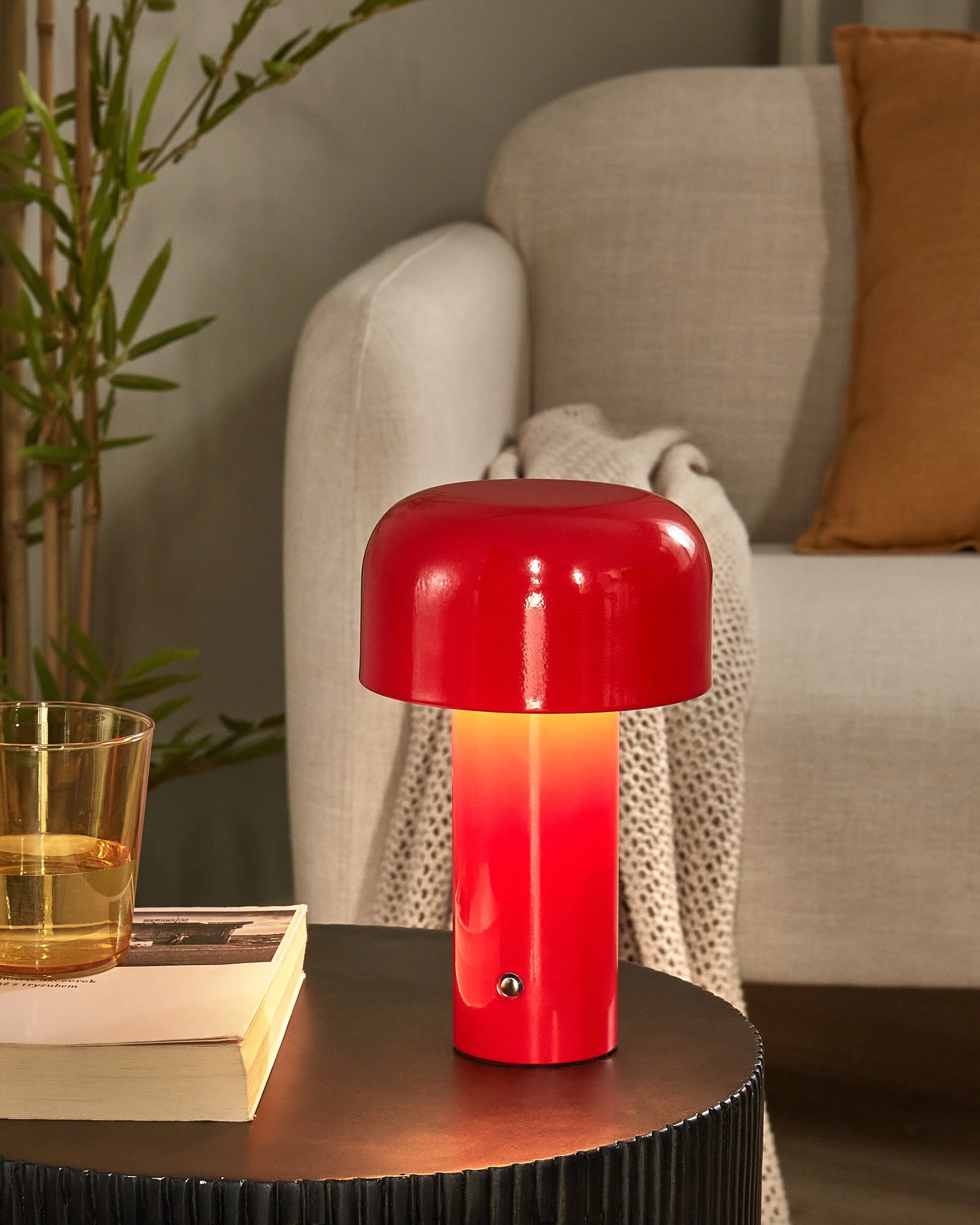  Wireless LED Table Lamp BESOS With Dimmer Metal Red