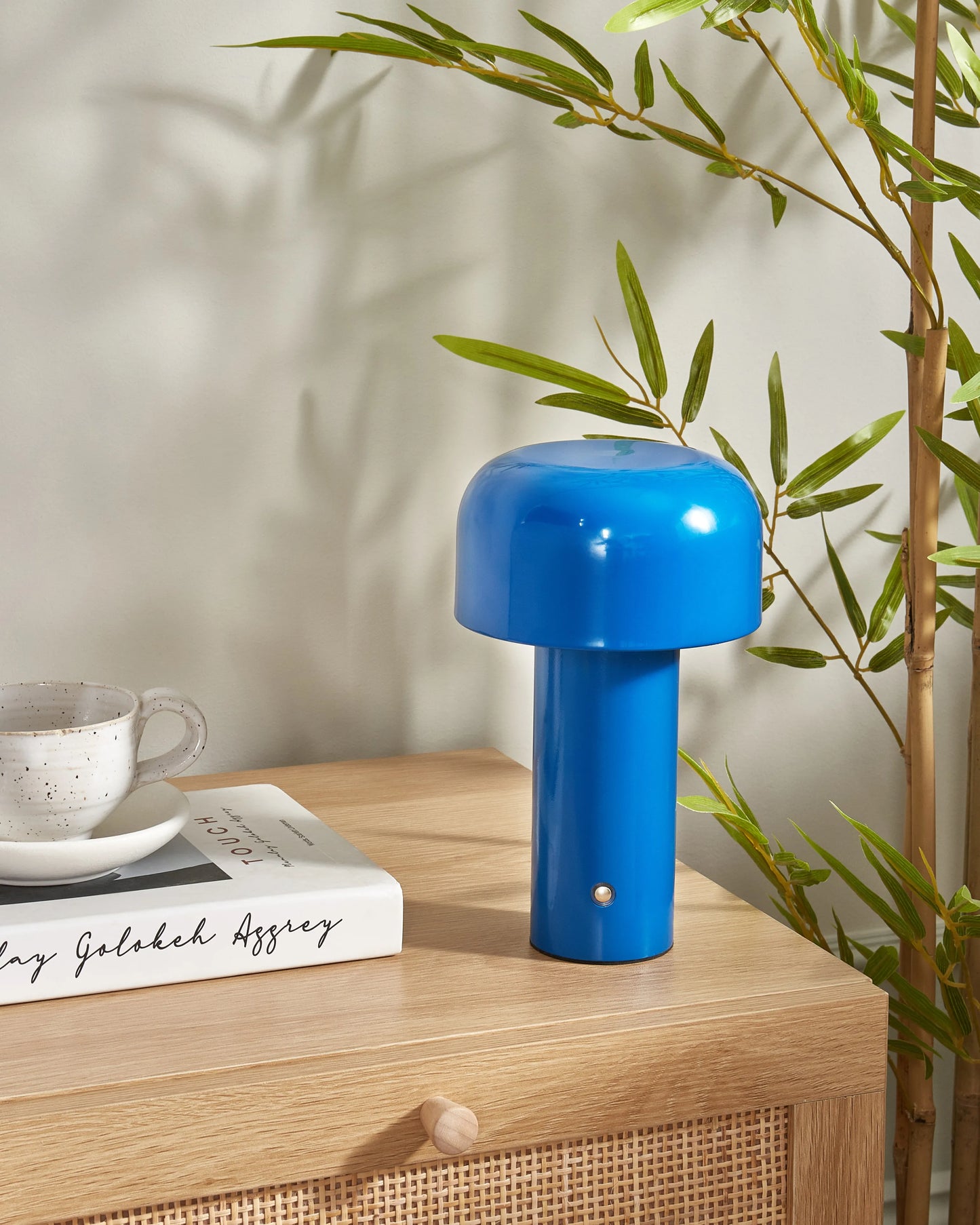  Wireless LED Table Lamp BESOS With Dimmer Metal Blue