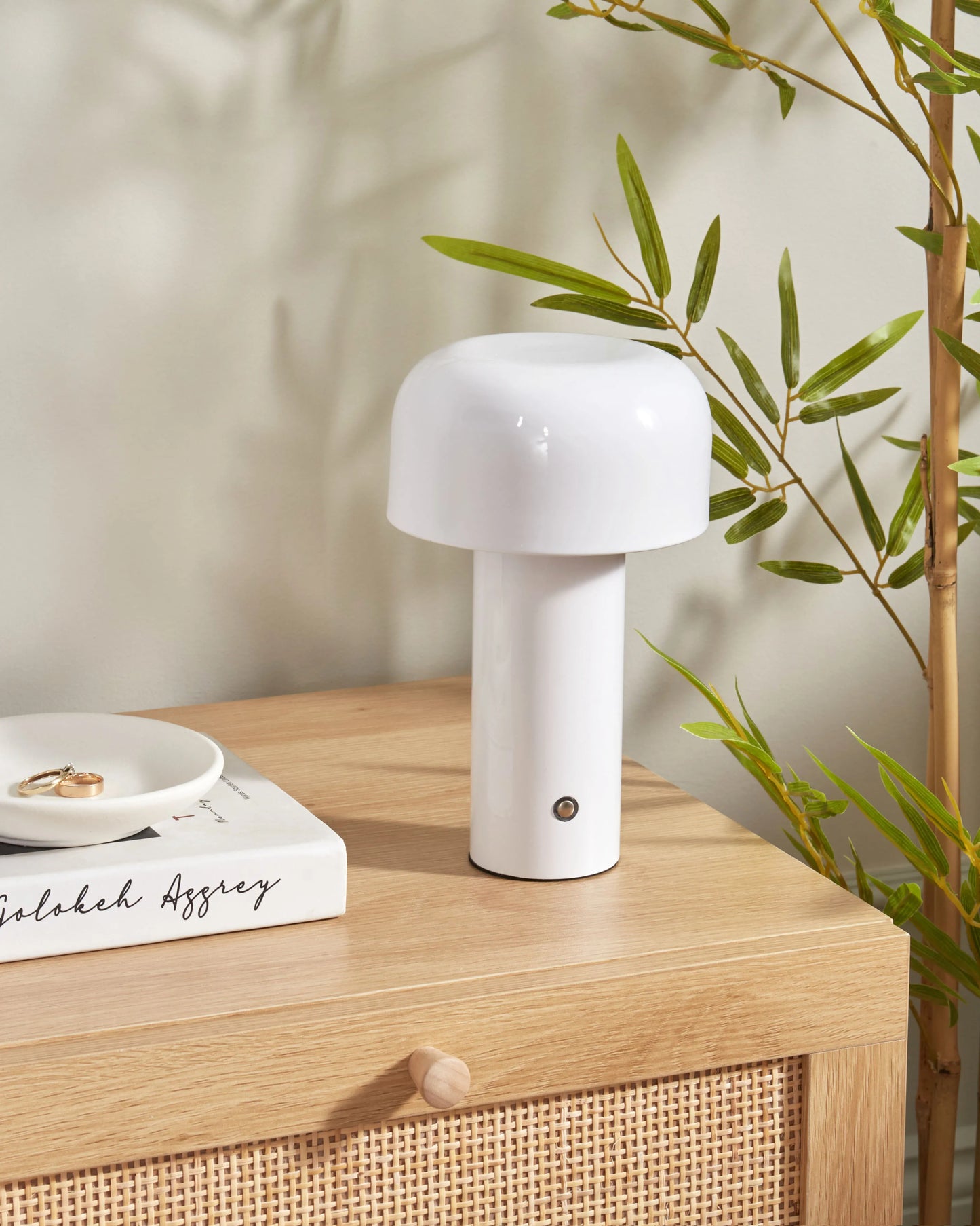  Wireless LED Table Lamp BESOS With Dimmer Metal White