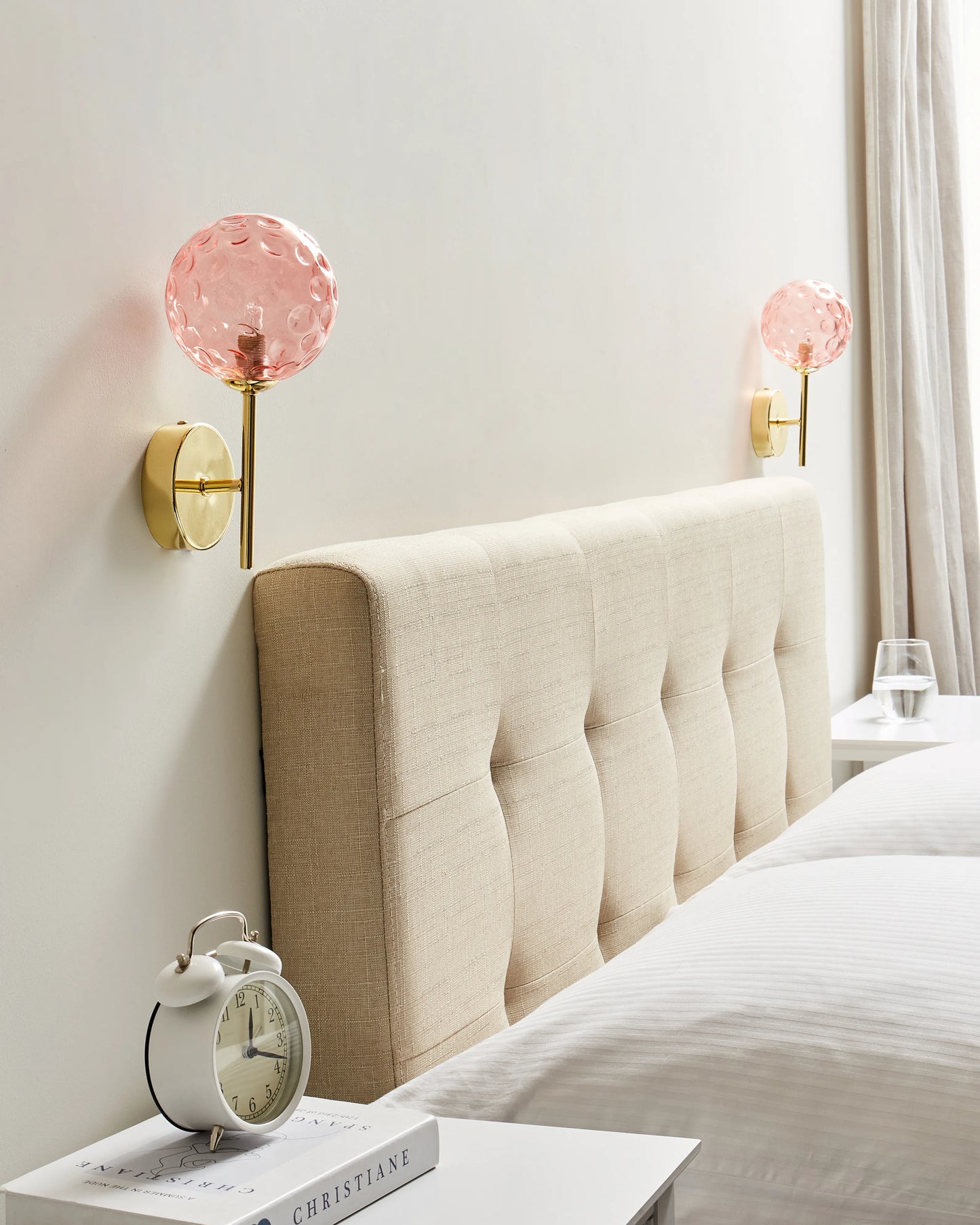  Set Of 2 Wall Lamps ANADYR Glass Pink