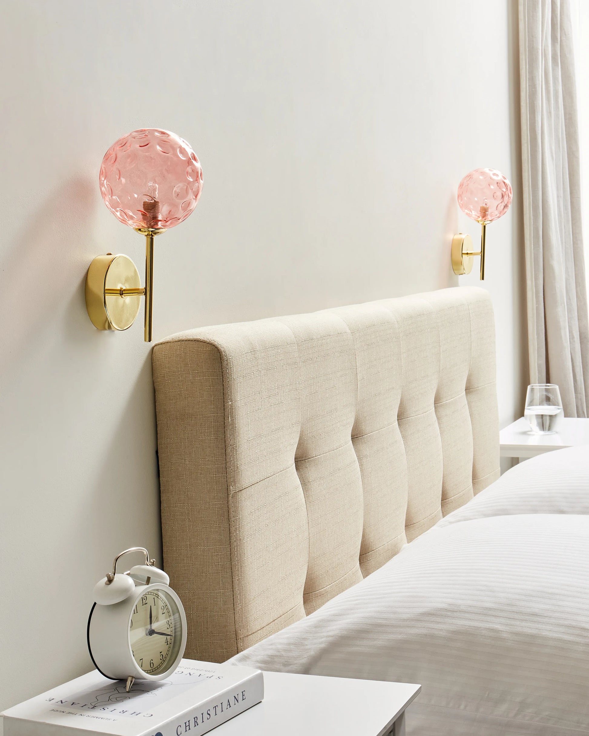  Set Of 2 Wall Lamps ANADYR Glass Pink