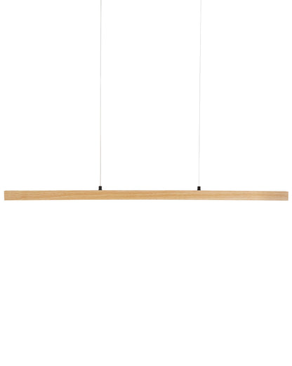  LED Pendant Lamp STEWARTS With Dimmer Oak Wood Light Brown