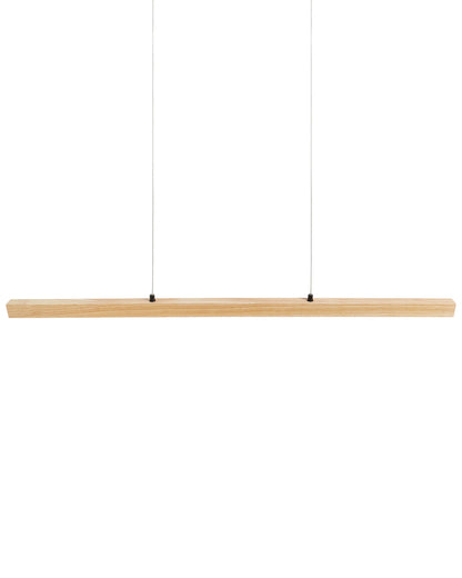  LED Pendant Lamp STEWARTS With Dimmer Oak Wood Light Brown