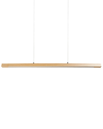  LED Pendant Lamp STEWARTS With Dimmer Oak Wood Light Brown