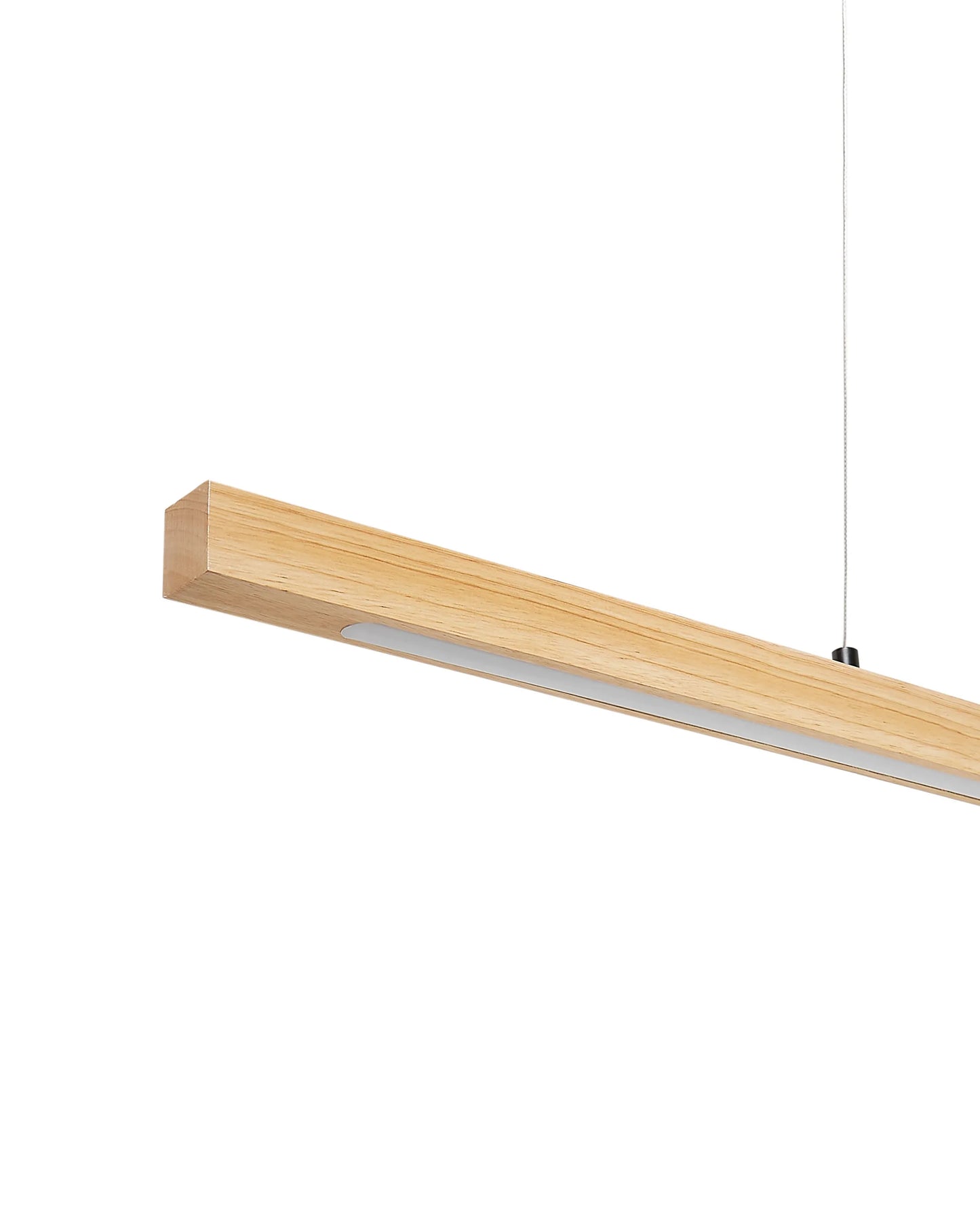  LED Pendant Lamp STEWARTS With Dimmer Oak Wood Light Brown